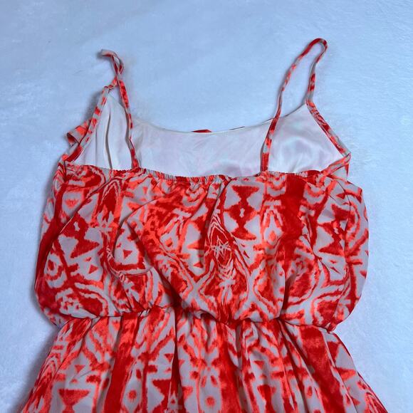 Women's Sleeveless Ruffle Trim Aztec Print Maxi Dress Size XS Summer Vacation - Picture 4 of 5